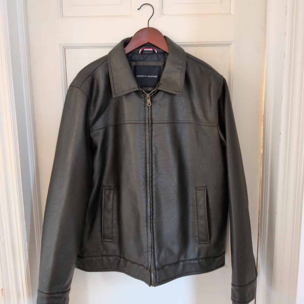 Tommy Hilfiger Men's Dark Charcoal Zip-Up Bomber Jacket